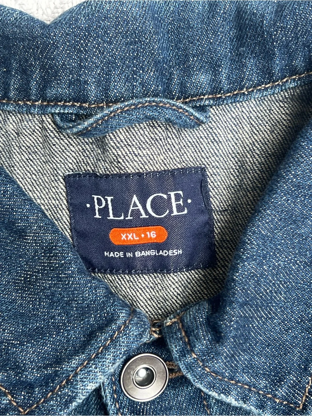 Place Dark Blue Classic Denim Jacket with Button Front